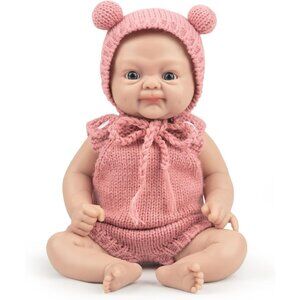 12 inch Full Silicone Baby Dolls Girl with Feeding Accessories for Kids
